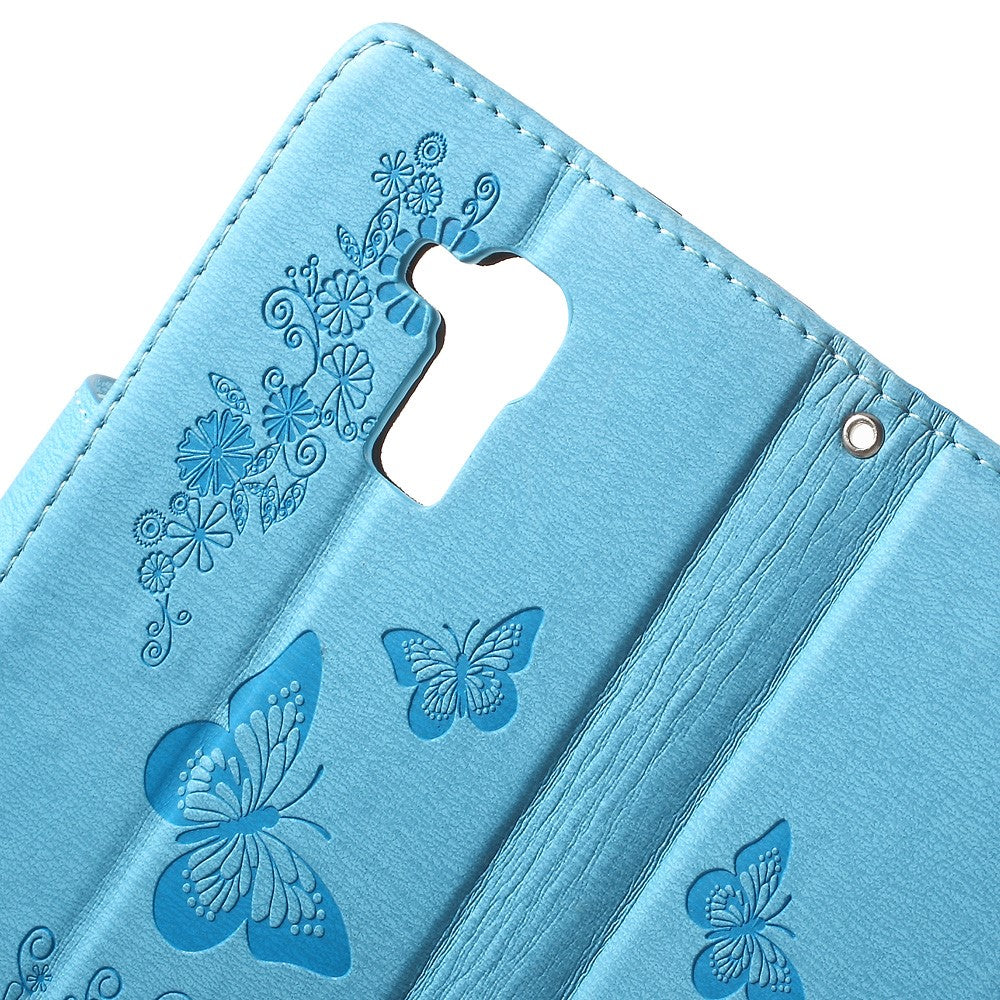 Imprint Floral Butterfly Leather Stand Card Slot Cover for Huawei Honor 5c / GT3