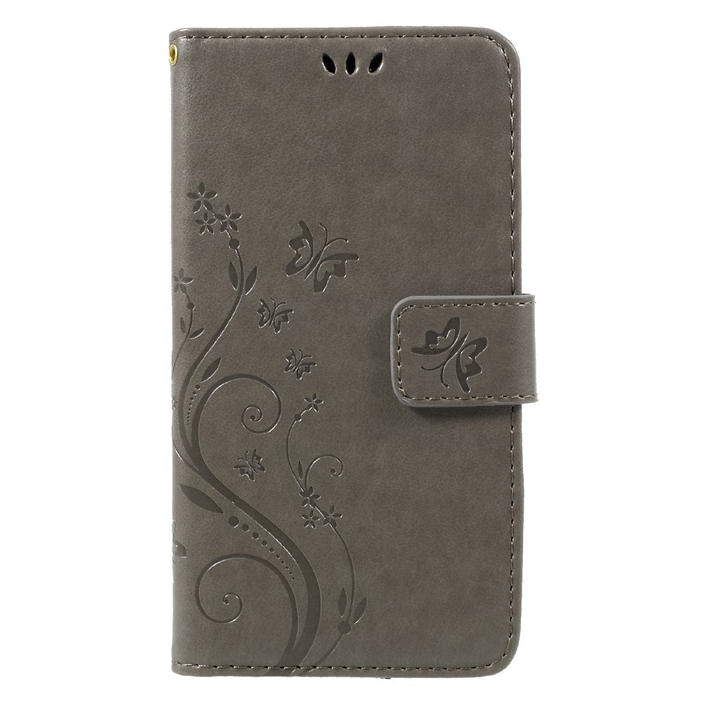 Imprinted Flora Butterflies Wallet Leather Mobile Case for Huawei P8 Lite (2017) / Honor 8 Lite