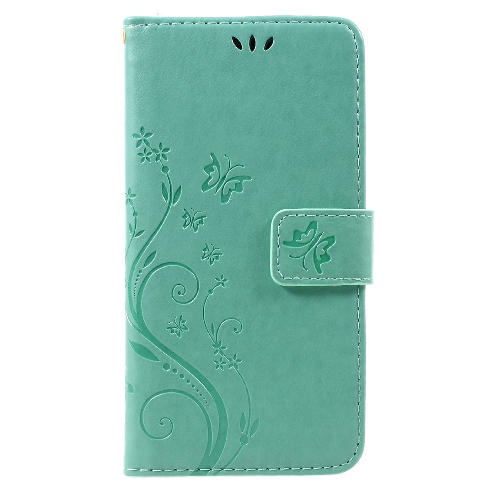 Imprinted Flora Butterflies Wallet Leather Mobile Case for Huawei P8 Lite (2017) / Honor 8 Lite