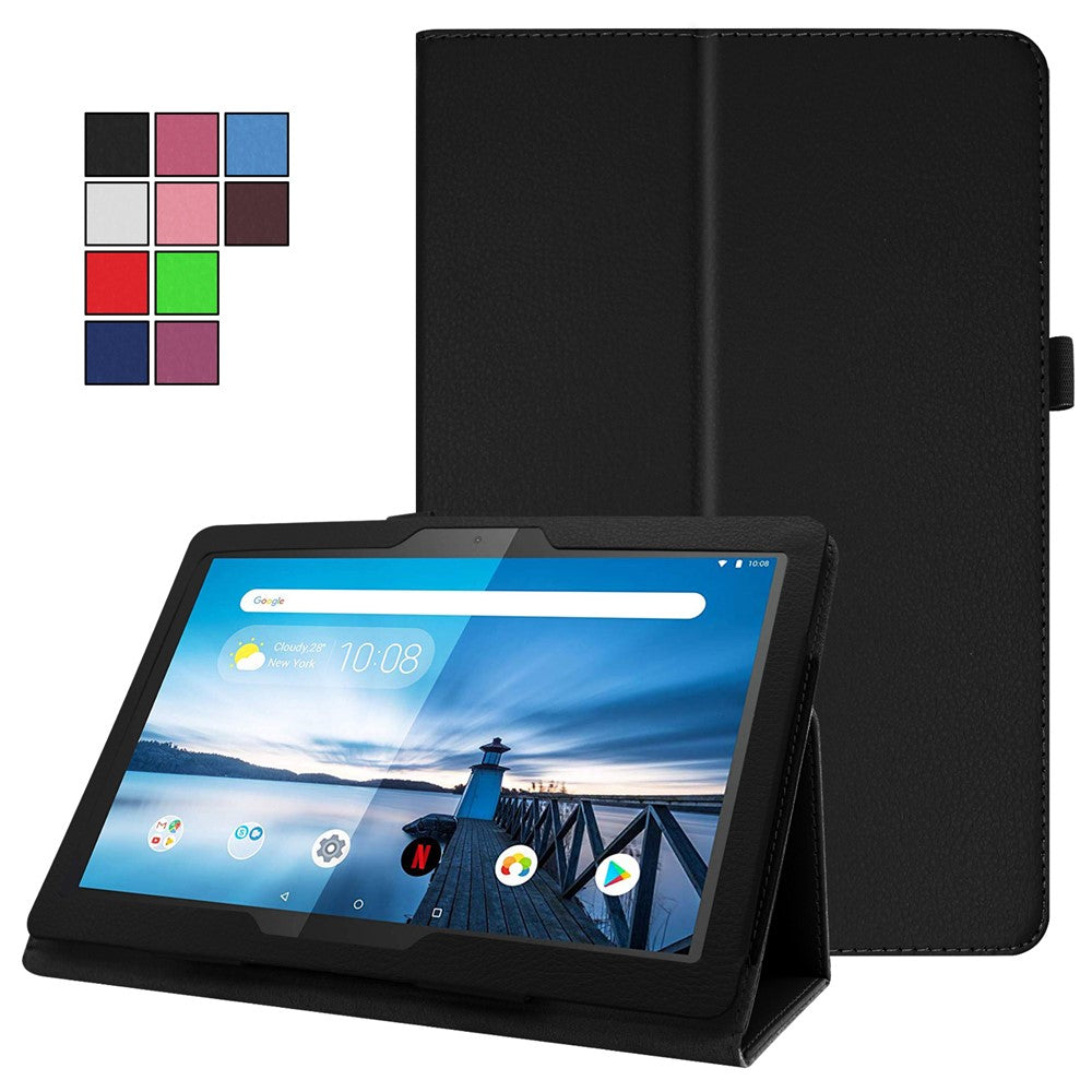 Reptåligt stötsäkert läderfodral med litchitextur för Lenovo Tab M10 TB-X605F