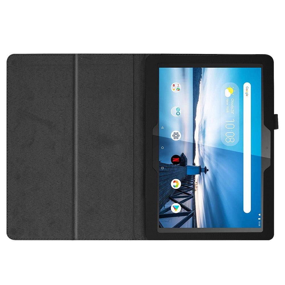 Reptåligt stötsäkert läderfodral med litchitextur för Lenovo Tab M10 TB-X605F