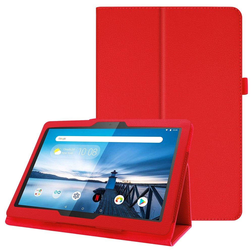 Reptåligt stötsäkert läderfodral med litchitextur för Lenovo Tab M10 TB-X605F