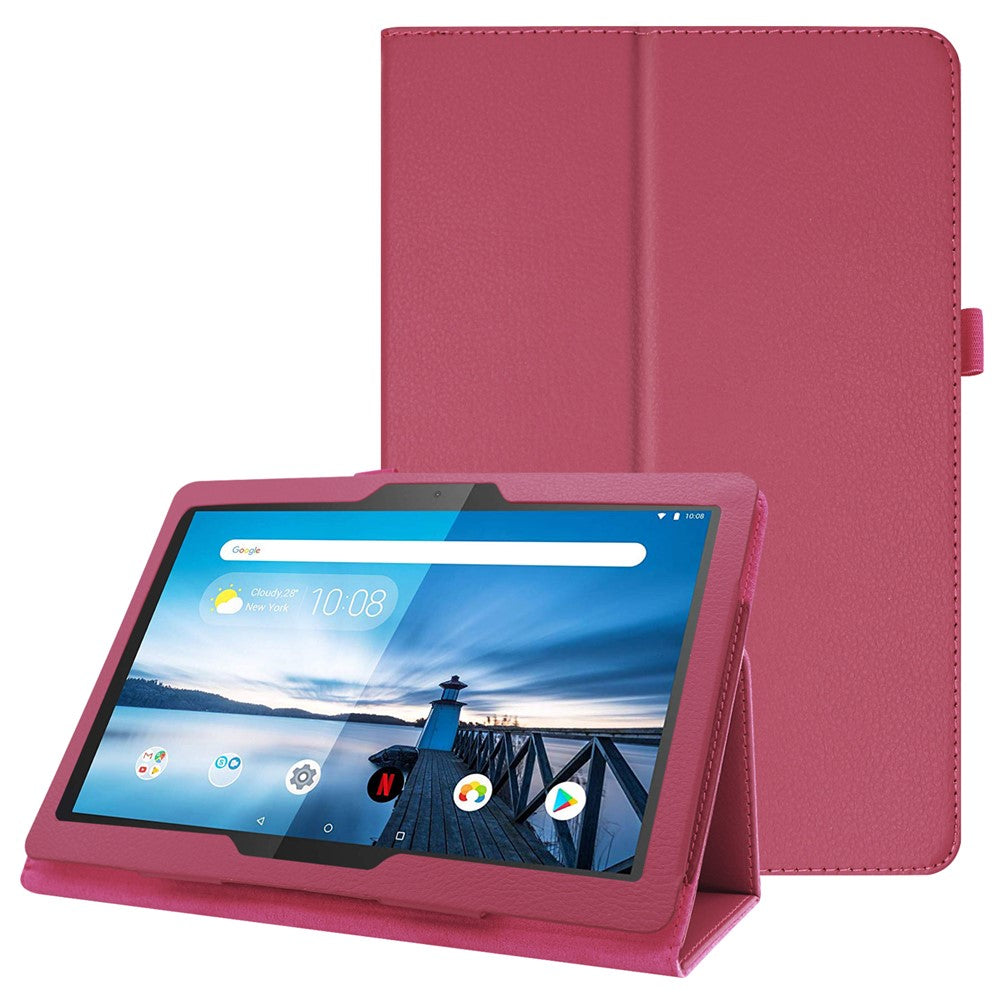 Reptåligt stötsäkert läderfodral med litchitextur för Lenovo Tab M10 TB-X605F