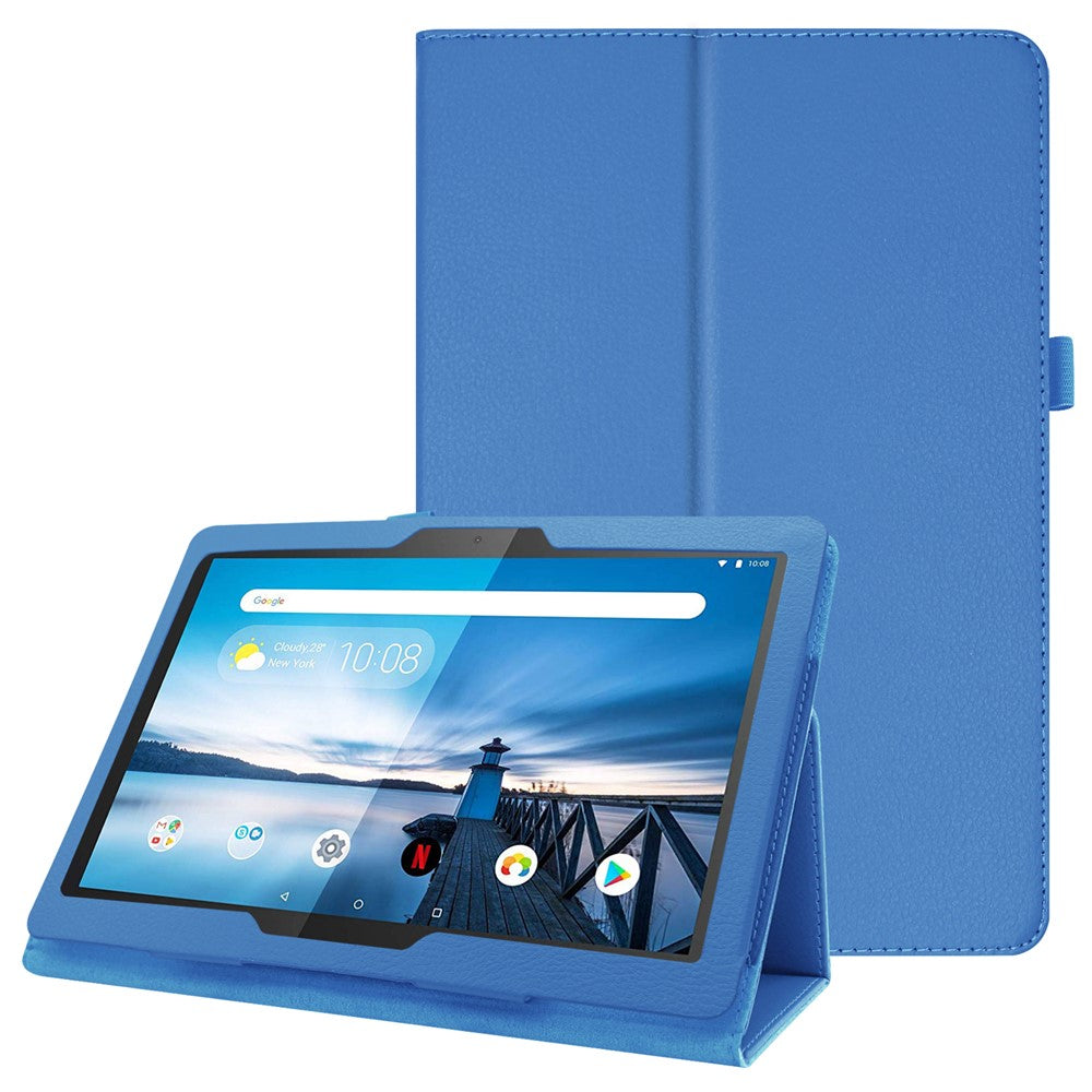 Reptåligt stötsäkert läderfodral med litchitextur för Lenovo Tab M10 TB-X605F