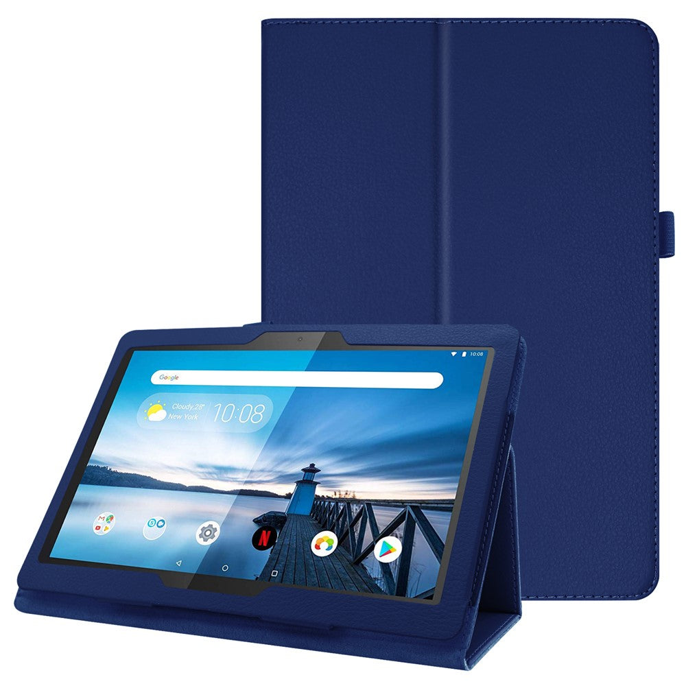 Reptåligt stötsäkert läderfodral med litchitextur för Lenovo Tab M10 TB-X605F