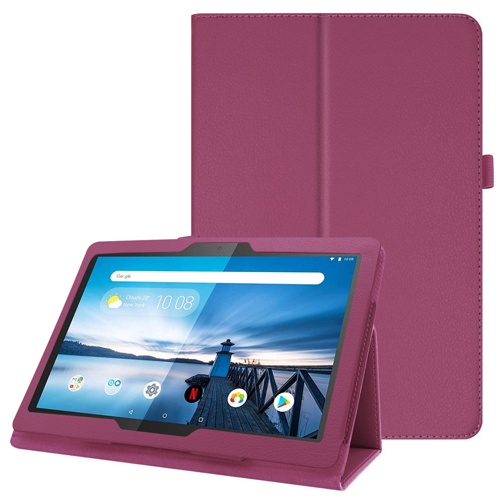 Reptåligt stötsäkert läderfodral med litchitextur för Lenovo Tab M10 TB-X605F
