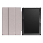 Trippelvikbart stativ i läder, smart auto-väcknings-/sömnfodral för Lenovo Tab M10 TB-X605F/TB-X505