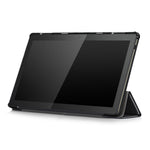 Trippelvikbart stativ i läder, smart auto-väcknings-/sömnfodral för Lenovo Tab M10 TB-X605F/TB-X505