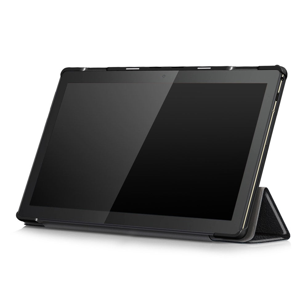 Trippelvikbart stativ i läder, smart auto-väcknings-/sömnfodral för Lenovo Tab M10 TB-X605F/TB-X505