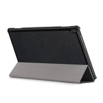 Trippelvikbart stativ i läder, smart auto-väcknings-/sömnfodral för Lenovo Tab M10 TB-X605F/TB-X505