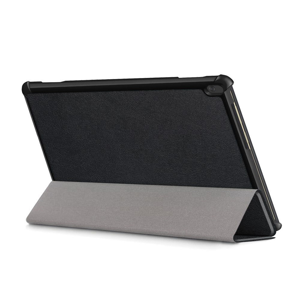Trippelvikbart stativ i läder, smart auto-väcknings-/sömnfodral för Lenovo Tab M10 TB-X605F/TB-X505