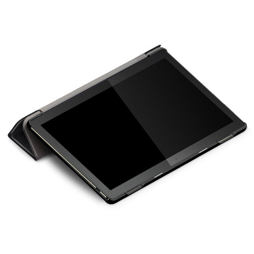 Trippelvikbart stativ i läder, smart auto-väcknings-/sömnfodral för Lenovo Tab M10 TB-X605F/TB-X505