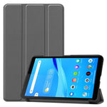 For Lenovo Tab M7 (2nd Gen) TB-7305F / (3rd Gen) Stable Tri-fold Stand Stand Tablet Cover Textured Surface PU Leather Tablet Case with Dual Viewing Angles