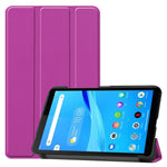 For Lenovo Tab M7 (2nd Gen) TB-7305F / (3rd Gen) Stable Tri-fold Stand Stand Tablet Cover Textured Surface PU Leather Tablet Case with Dual Viewing Angles