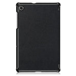 Textured Leather Tri-fold Stand Case Auto-Wake/Sleep Smart Tablet Cover Ultra Slim for Lenovo Smart Tab M10 FHD Plus/Tab M10 Plus TB-X606F