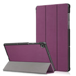 Textured Leather Tri-fold Stand Case Auto-Wake/Sleep Smart Tablet Cover Ultra Slim for Lenovo Smart Tab M10 FHD Plus/Tab M10 Plus TB-X606F