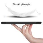Trippelvikt läderfodral texturerat PU-läder + PC heltäckande skyddande surfplattefodral för Lenovo Tab M10 Plus TB-X606F
