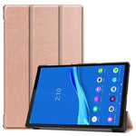 Trippelvikt läderfodral texturerat PU-läder + PC heltäckande skyddande surfplattefodral för Lenovo Tab M10 Plus TB-X606F