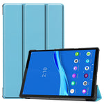 Trippelvikt läderfodral texturerat PU-läder + PC heltäckande skyddande surfplattefodral för Lenovo Tab M10 Plus TB-X606F