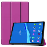 Trippelvikt läderfodral texturerat PU-läder + PC heltäckande skyddande surfplattefodral för Lenovo Tab M10 Plus TB-X606F