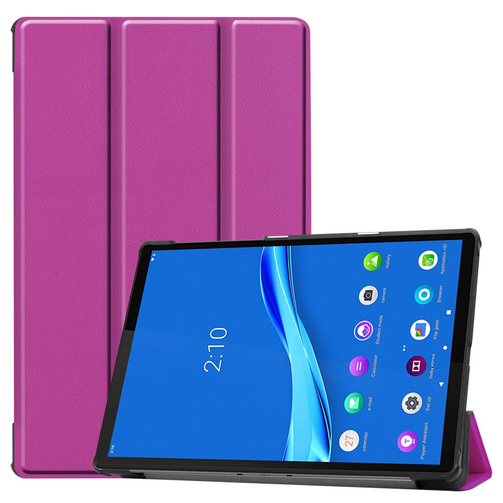 Trippelvikt läderfodral texturerat PU-läder + PC heltäckande skyddande surfplattefodral för Lenovo Tab M10 Plus TB-X606F