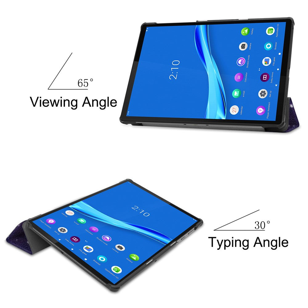 Mönstertryck, trippelvikt läderfodral, reptåligt, stötsäkert surfplattefodral för Lenovo Tab M10 Plus TB-X606F