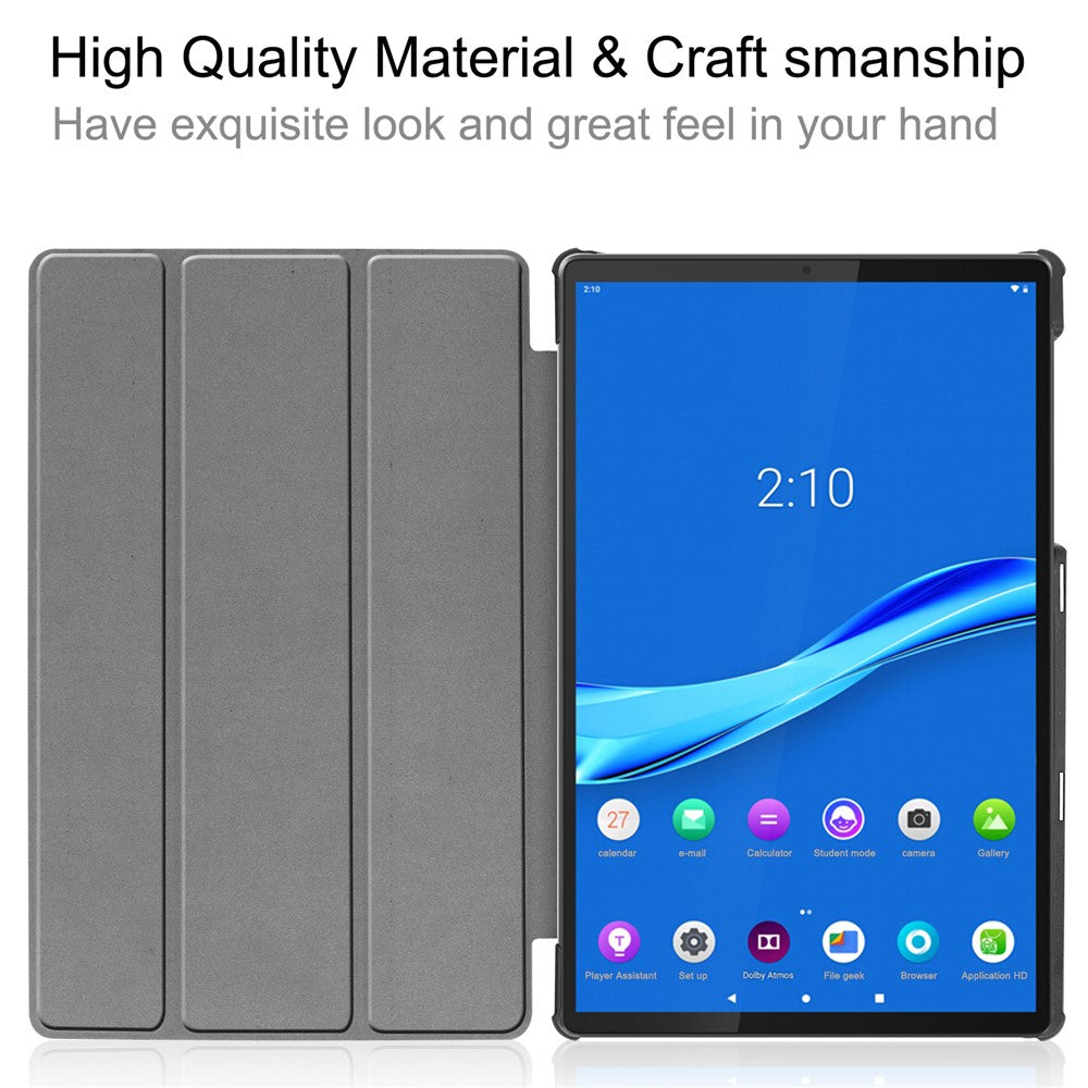 Mönstertryck, trippelvikt läderfodral, reptåligt, stötsäkert surfplattefodral för Lenovo Tab M10 Plus TB-X606F