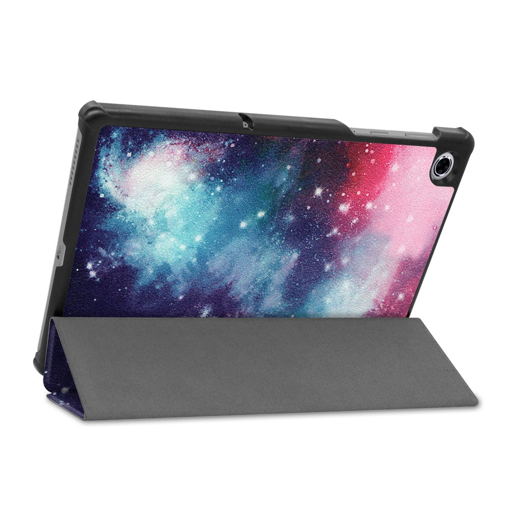 Mönstertryck, trippelvikt läderfodral, reptåligt, stötsäkert surfplattefodral för Lenovo Tab M10 Plus TB-X606F