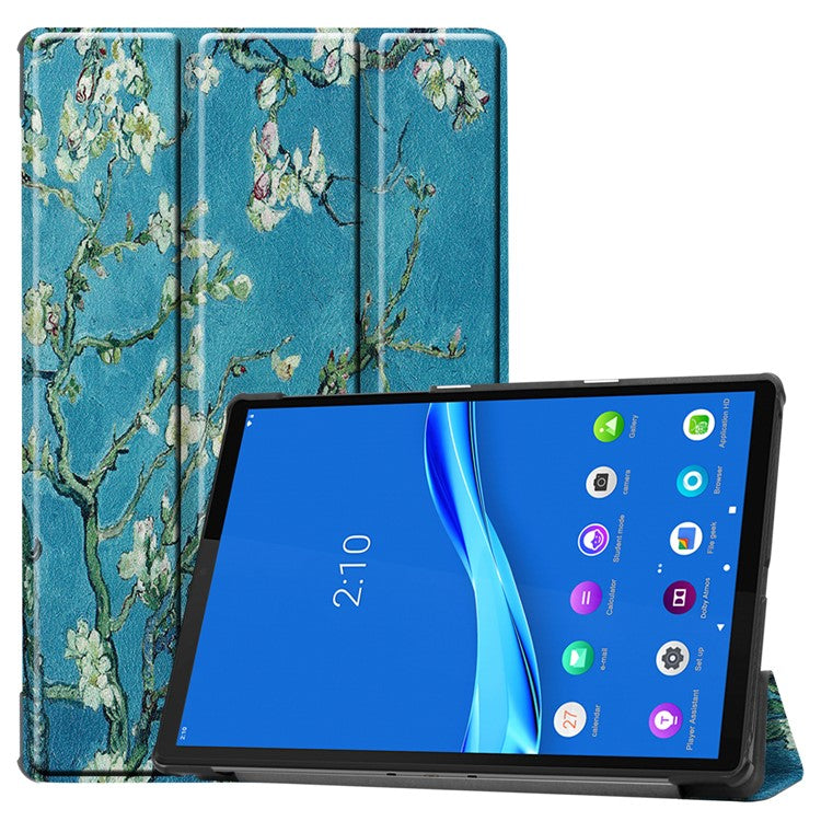 Mönstertryck, trippelvikt läderfodral, reptåligt, stötsäkert surfplattefodral för Lenovo Tab M10 Plus TB-X606F