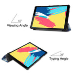 Mönstertryckt läderfodral med tre vikbart stativ till surfplattan för Lenovo Tab M8