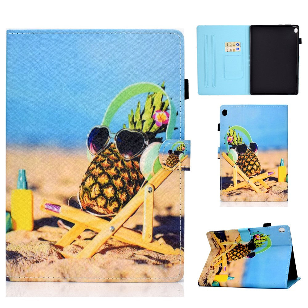 Mönstertryckt Läderkortsfodral till Surfplatta för Lenovo Tab M10 TB-X605F