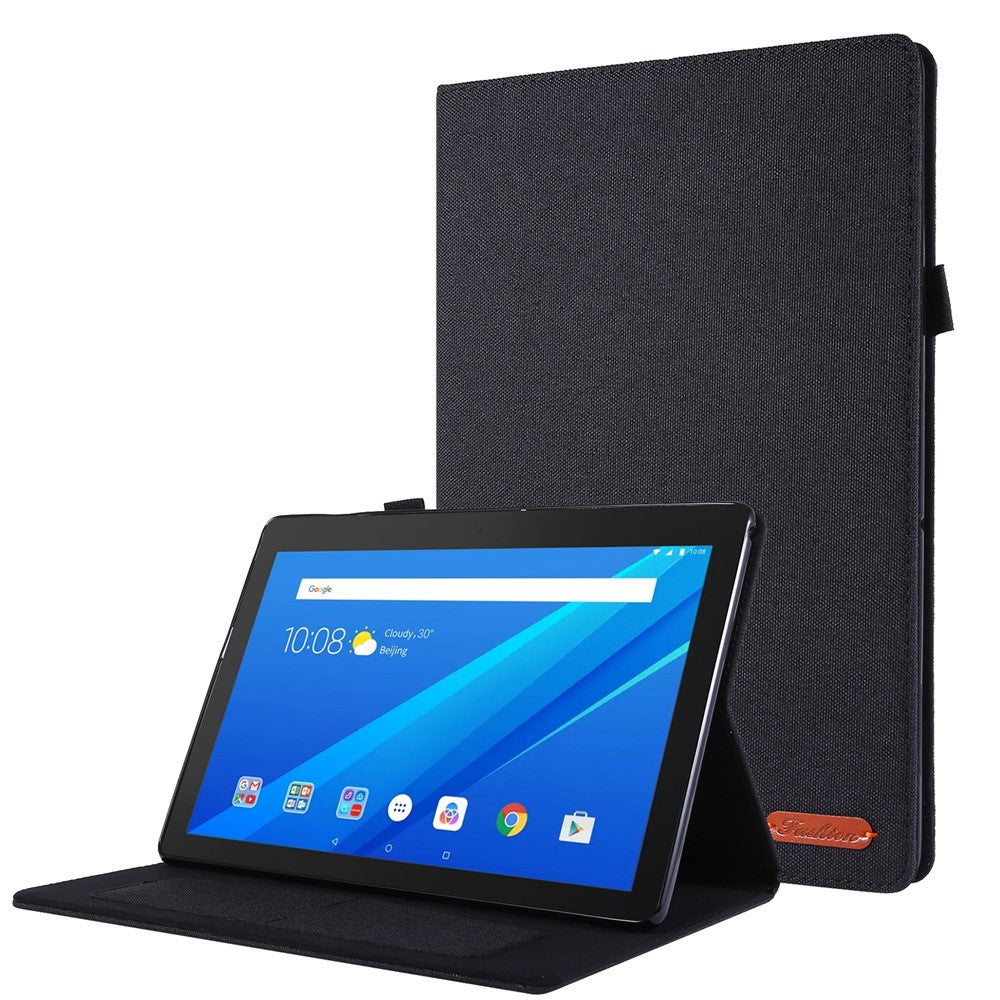 Tygstruktur Kortplatser Läderskyddande Fodral för Lenovo Tab M10 TB-X605F