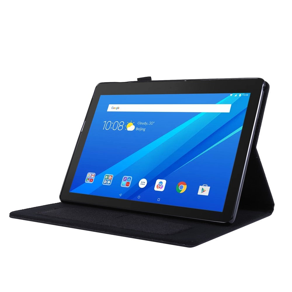 Tygstruktur Kortplatser Läderskyddande Fodral för Lenovo Tab M10 TB-X605F