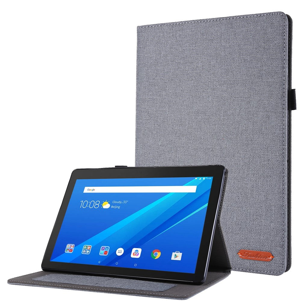 Tygstruktur Kortplatser Läderskyddande Fodral för Lenovo Tab M10 TB-X605F