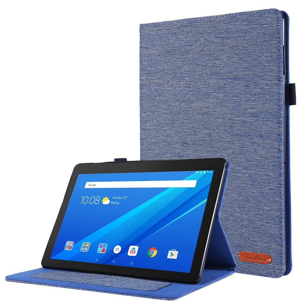 Tygstruktur Kortplatser Läderskyddande Fodral för Lenovo Tab M10 TB-X605F