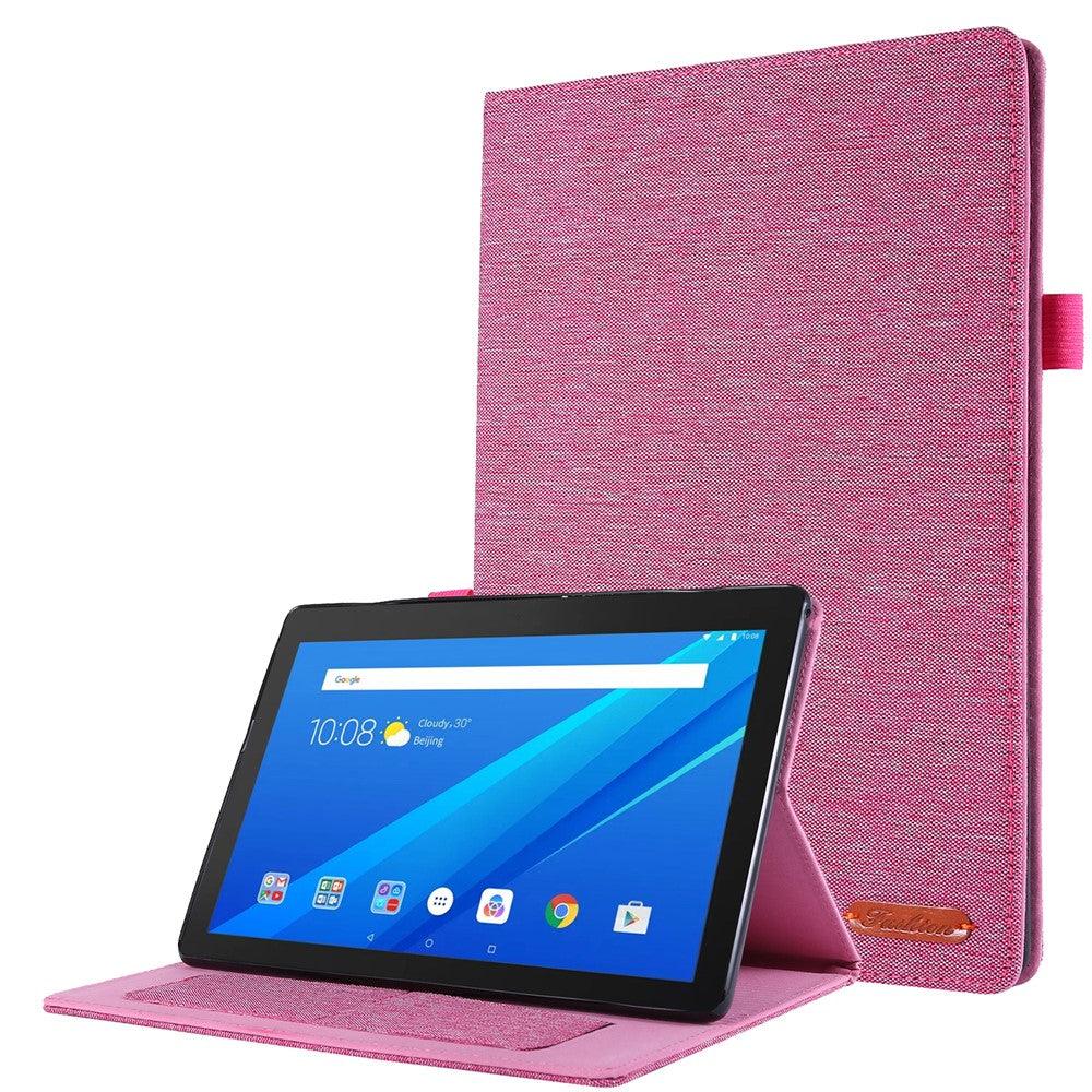 Tygstruktur Kortplatser Läderskyddande Fodral för Lenovo Tab M10 TB-X605F