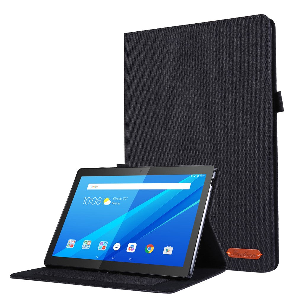 Tygtexturerad korthållare/korthållare/stativ i läder för Lenovo Tab P10