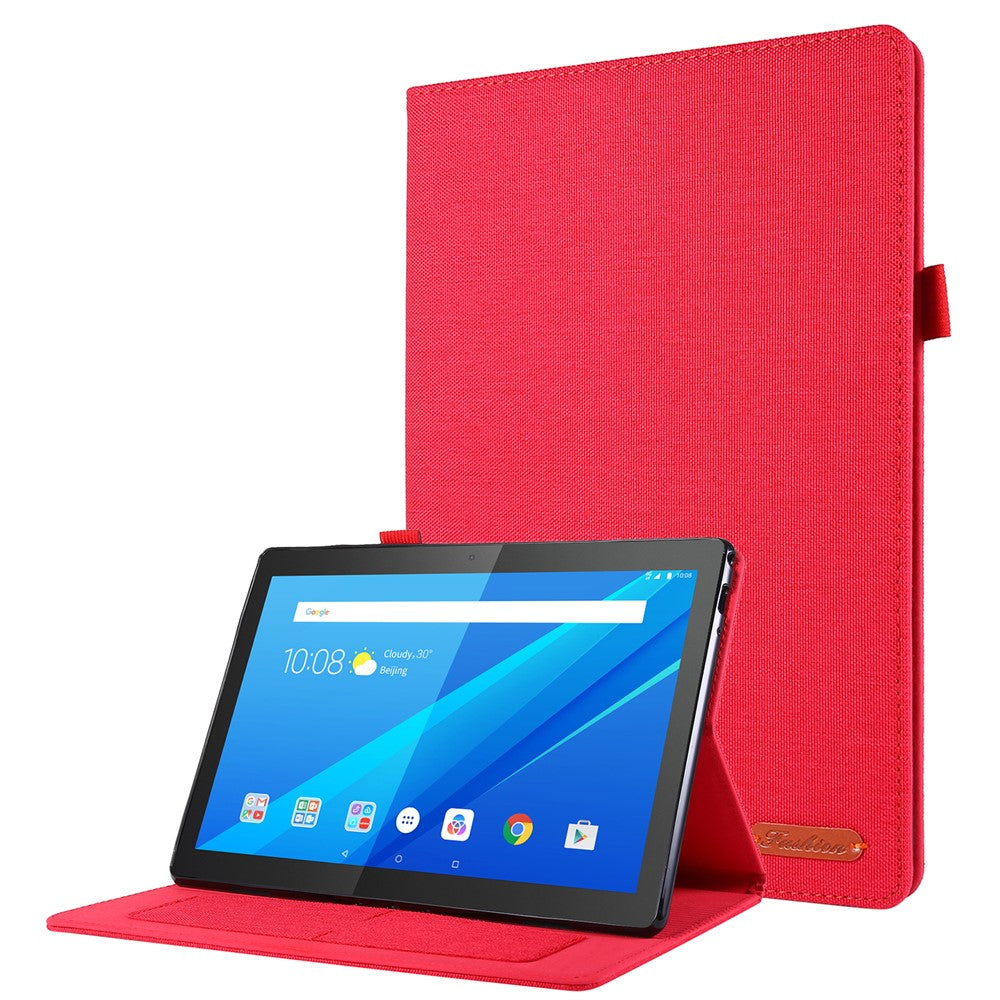 Tygtexturerad korthållare/korthållare/stativ i läder för Lenovo Tab P10
