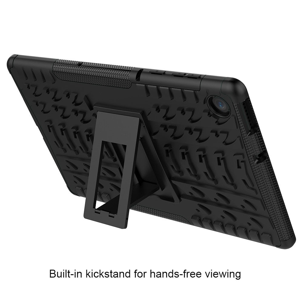 Cool Tyre Pattern PC + TPU Tablet Back Case with Kickstand for Lenovo Tab M10 Plus TB-X606F / Tab K10