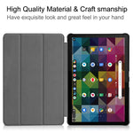 Litch Skin PU Leather Tri-fold Stand Shell for Lenovo Chromebook Duet Tablet Case