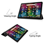 Litch Skin PU Leather Tri-fold Stand Shell for Lenovo Chromebook Duet Tablet Case
