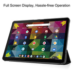 Litch Skin PU Leather Tri-fold Stand Shell for Lenovo Chromebook Duet Tablet Case