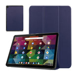 Litch Skin PU Leather Tri-fold Stand Shell for Lenovo Chromebook Duet Tablet Case