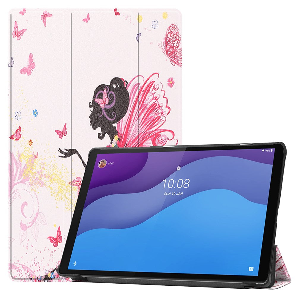 Dustproof Pattern Printing PU Leather Tri-fold Stand Tablet Case for Lenovo Tab M10 HD Gen 2 TB-X306F / TB-X306X