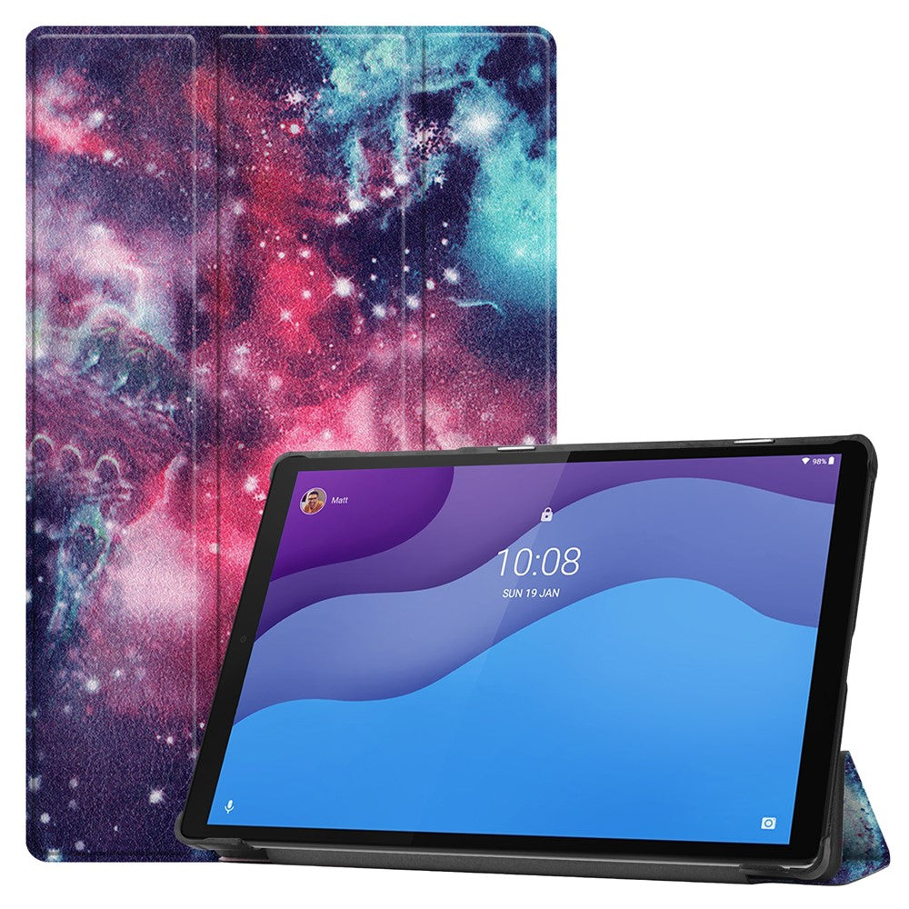 Dustproof Pattern Printing PU Leather Tri-fold Stand Tablet Case for Lenovo Tab M10 HD Gen 2 TB-X306F / TB-X306X