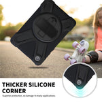 360° drejeligt tabletstativ i PC + silikone med pennelomme og håndtag til Lenovo Tab M8 8" TB-8505F/8505X 2019