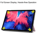 Trippelvikbart stativfodral till surfplatta i PU-läder med dammtät mönstertryck för Lenovo Tab P11 TB-J606F