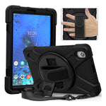 PC and Silicone Tablet Case + Shoulder Strap + Hand Band + 360° Swivel Kickstand for Lenovo Tab M8 2020