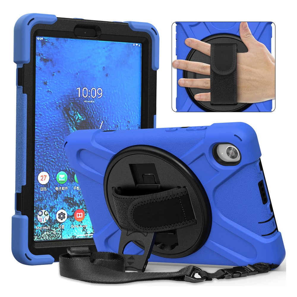 PC and Silicone Tablet Case + Shoulder Strap + Hand Band + 360° Swivel Kickstand for Lenovo Tab M8 2020