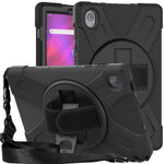 PC + Silicone Case with Kickstand Shoulder Strap for Lenovo Tab M10 Plus (2020) / K10 (2021) TB-X606F / 606X / X6C6F / X6C6X / X6C6NBF